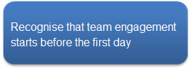 Recognise that team engagement starts before the first day